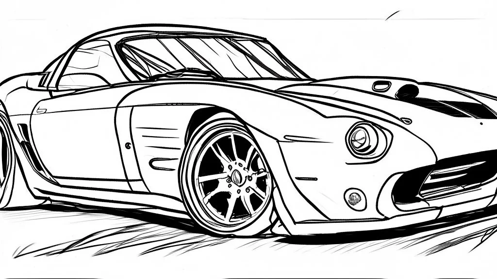 car drawing without color for coloring