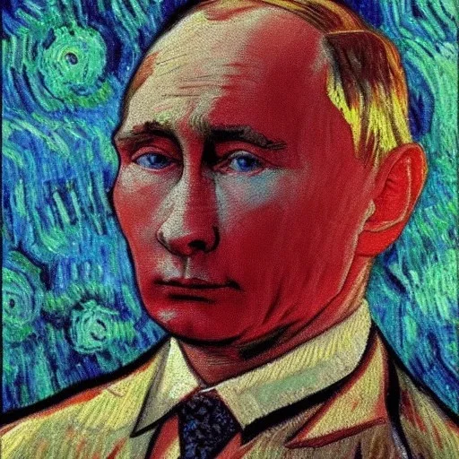 Putin painted by van gogh