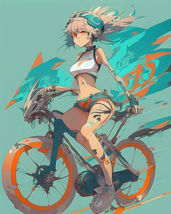 Anime design on a bike