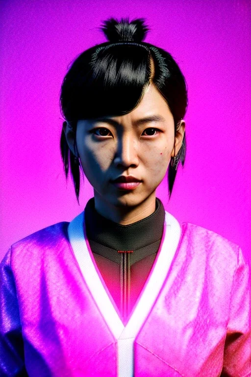 portrait, Asian cyborg woman, samurai warrior :: symmetry photography, cyberpunk style, pink hair, black samurai army, katana, japanese traditional ornaments, pink, white, black, glow eyes, cinematic, Ultra realistic, dark scene, soft color, highly detailed, unreal engine 5, RTX, ultra detail, 3d, finely drawn, high definition.