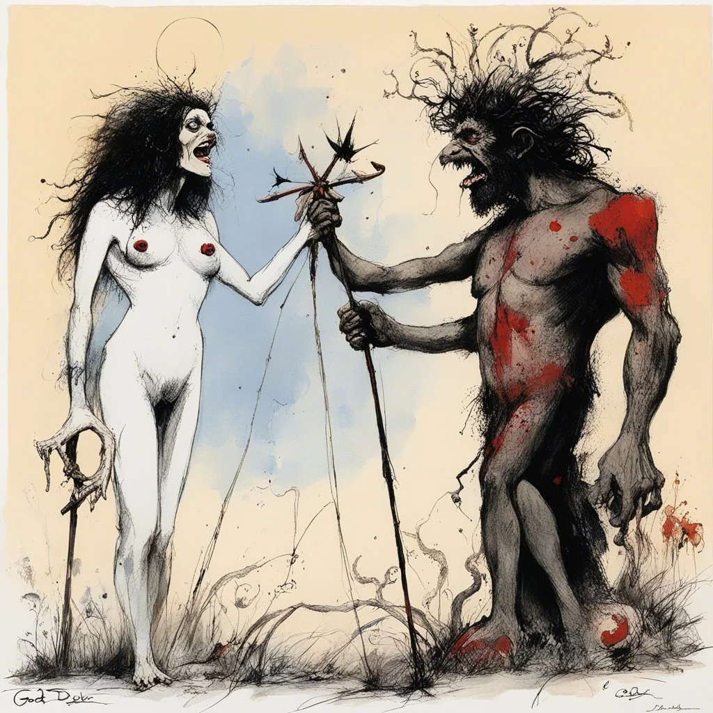 God/Deicide [art by Ralph Steadman] God/Deicide God/Deicide God/Deicide, in front of Adam and Eve
