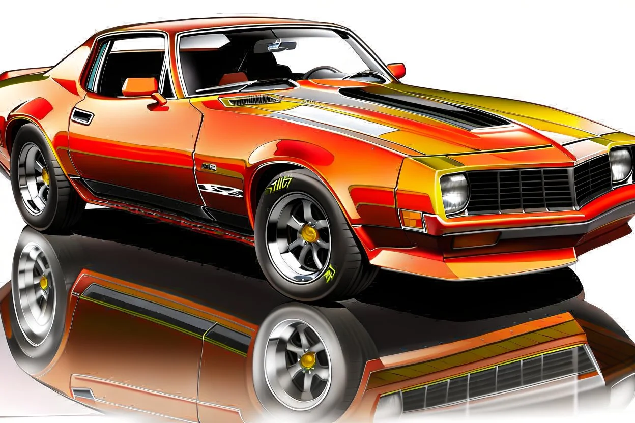 Fotorealistisch 1980 Chevrolet Camaro Z28 brandneu orange