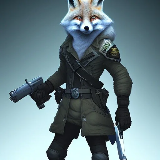 Rogue, fox, white, full body