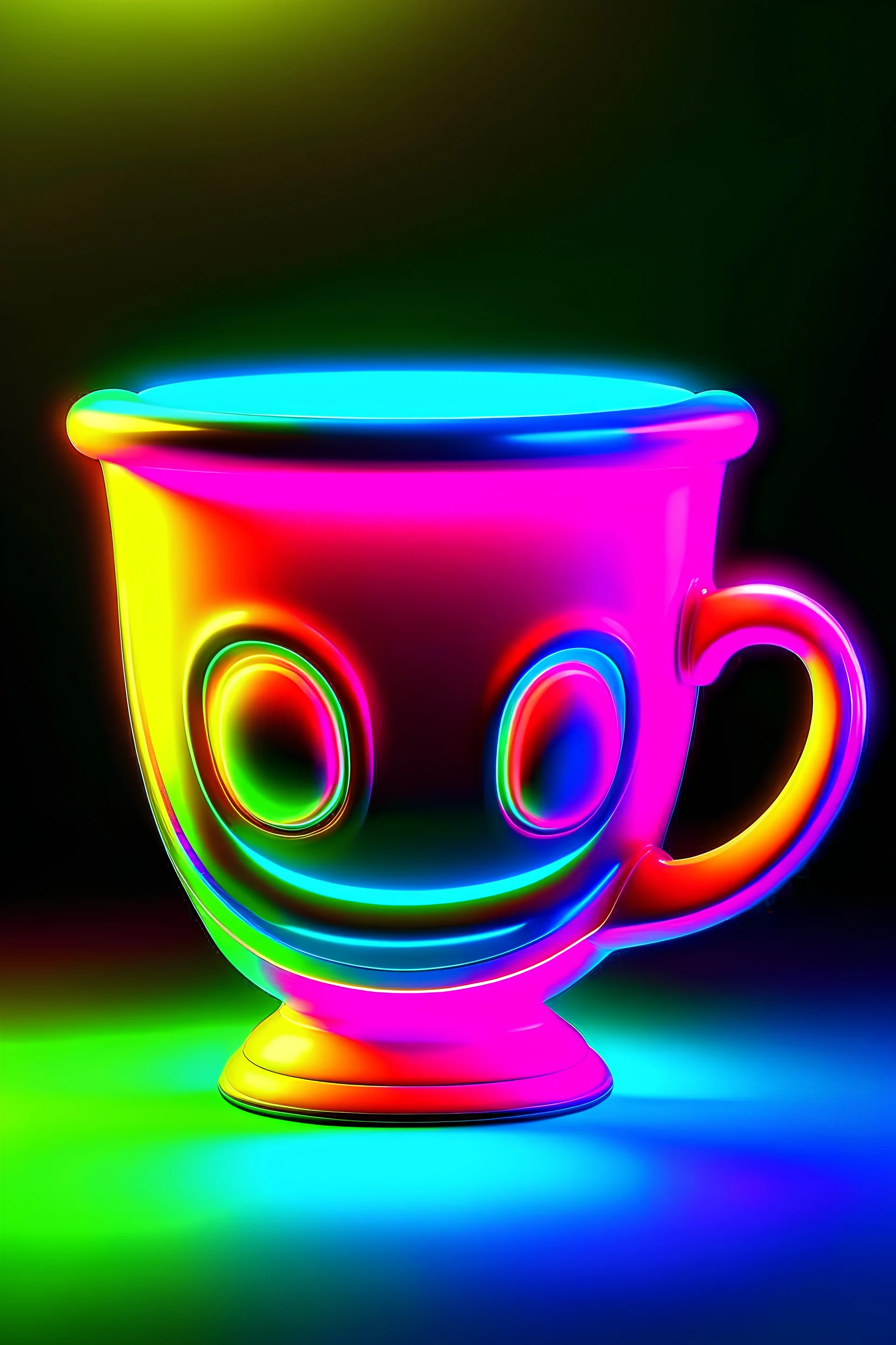 cartoon cup pfp character detailed humanoid neon