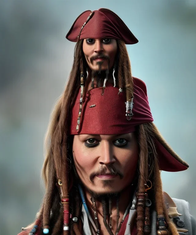 captain jack sparrow, extreme details, real, drinking, enjoying, smiling, sober, digital art, extreme colors --ar3:2--v4--q2