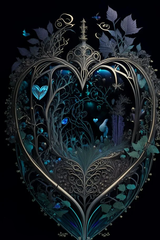 dark fantasy, intricate cover, a whimsical fairytale, heart made of glass