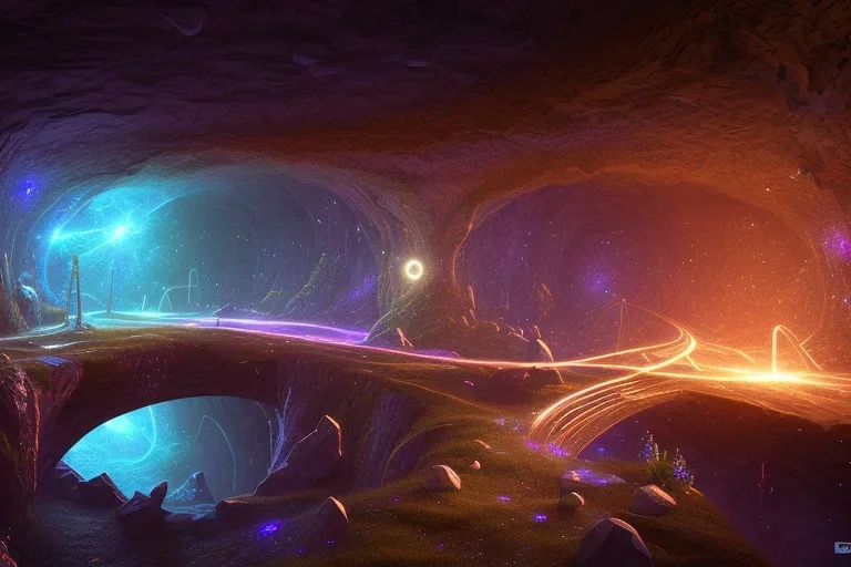 cave exploration glow galaxy twigs bridge