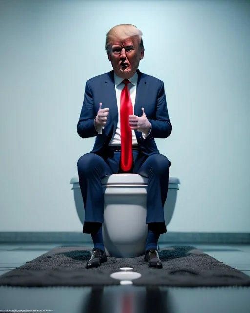 Donald Trump sitting in toilet scene, pants down, realistic image, hooper style, casual, concept art, smooth, unreal engine 5, god lights, ray tracing, RTX, lumen lighting, ultra detail, volumetric lighting, 3d.