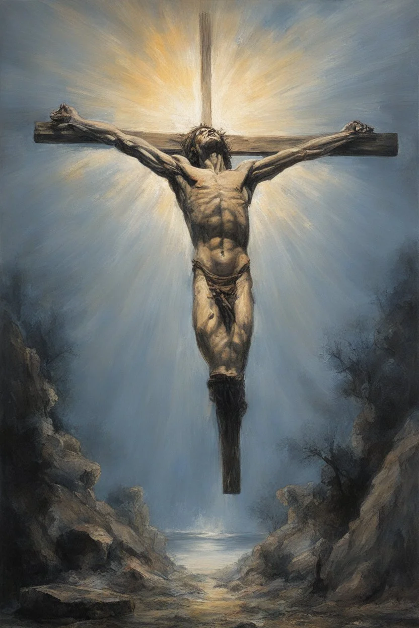 The Crucifixion, oil on canvas by Jim Lee