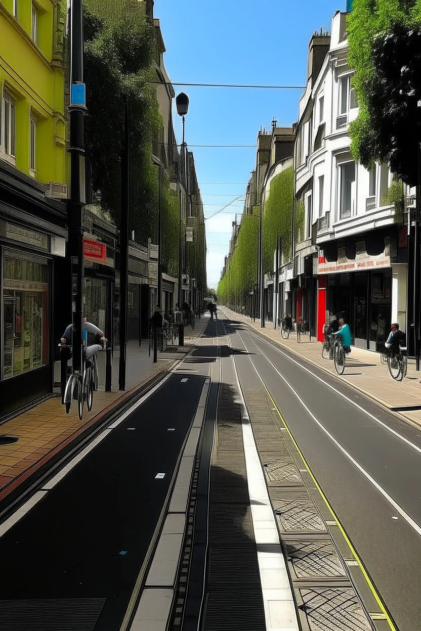 a cycle lane down granby street lougborougu