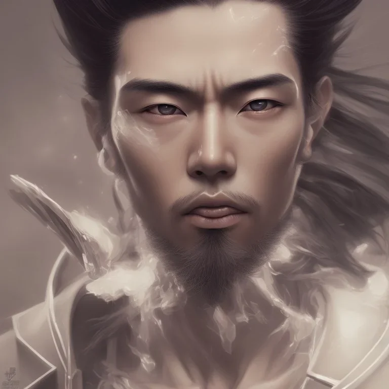 a Photorealistic dramatic hyperrealistic japanese man, japanese hair, anime, yusuke urameshi face, black hair, by WLOP,Artgerm,Greg Rutkowski,Alphonse Mucha, Beautiful dynamic,shadows,Artstation,concept design art,Octane render,8K