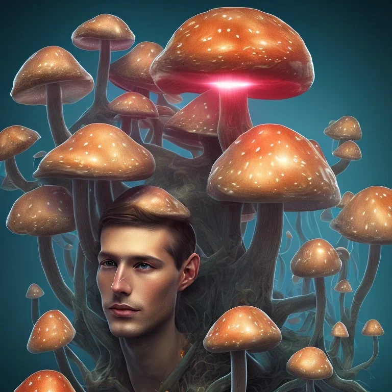 portrait homme champignons hallucinations crabe