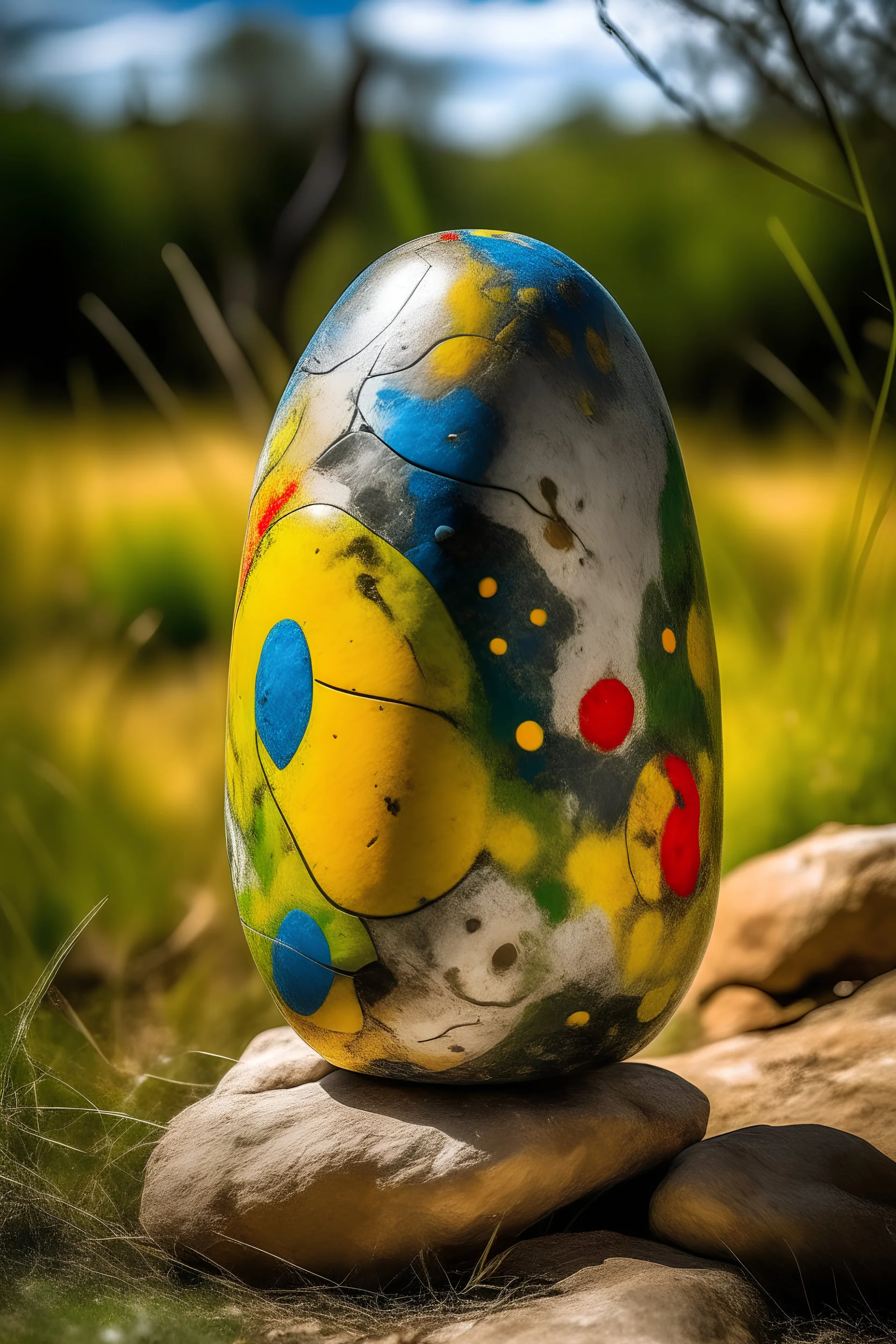 abstract, wheeled toy, menhir, megalithic, neolithic, phallic and colored