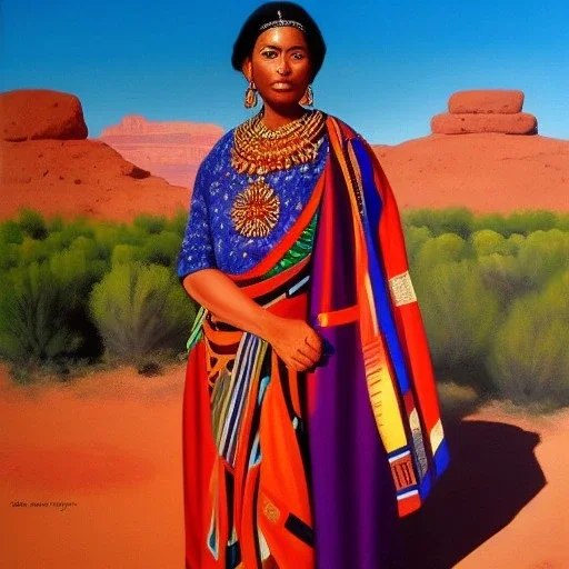 Full body portrait, painting, medium shot lady style of Hohokam art