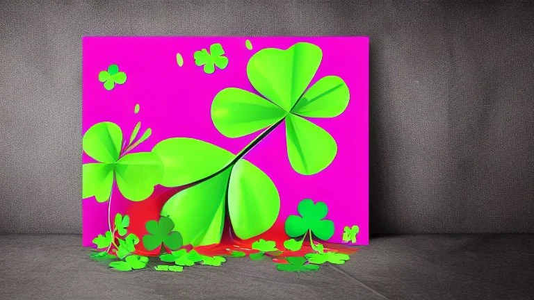 rave poster with Four-leaf clover