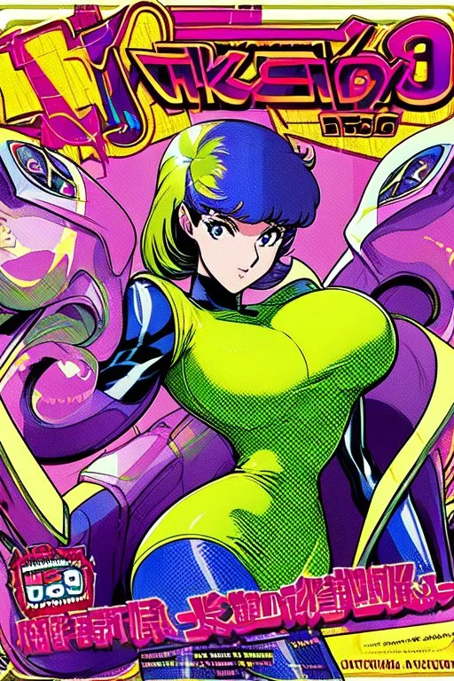 personaggi del videogioco Persona3 in un'illustrazione da cover di un videogame anni 80