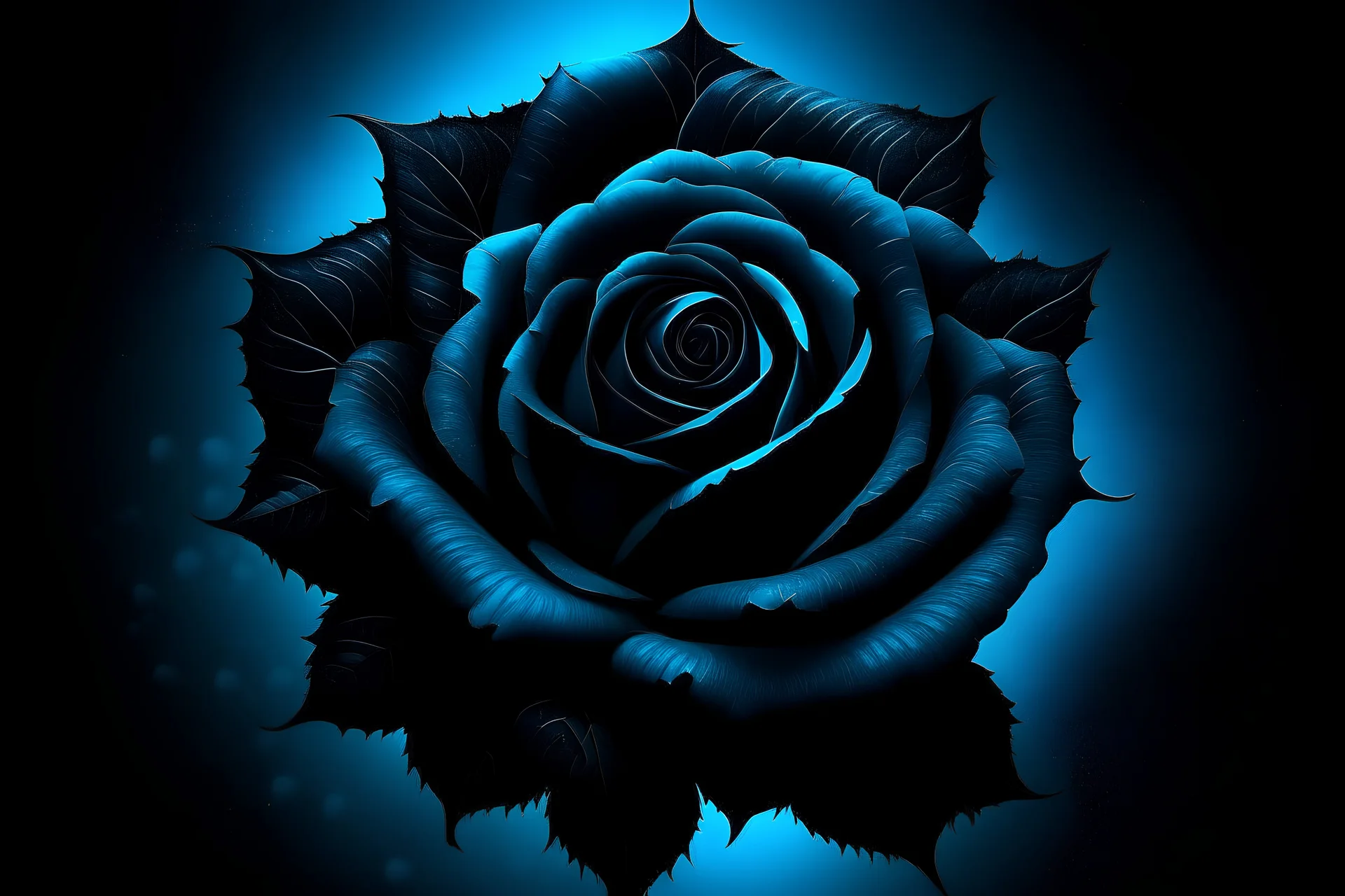 Create black rose and blue background