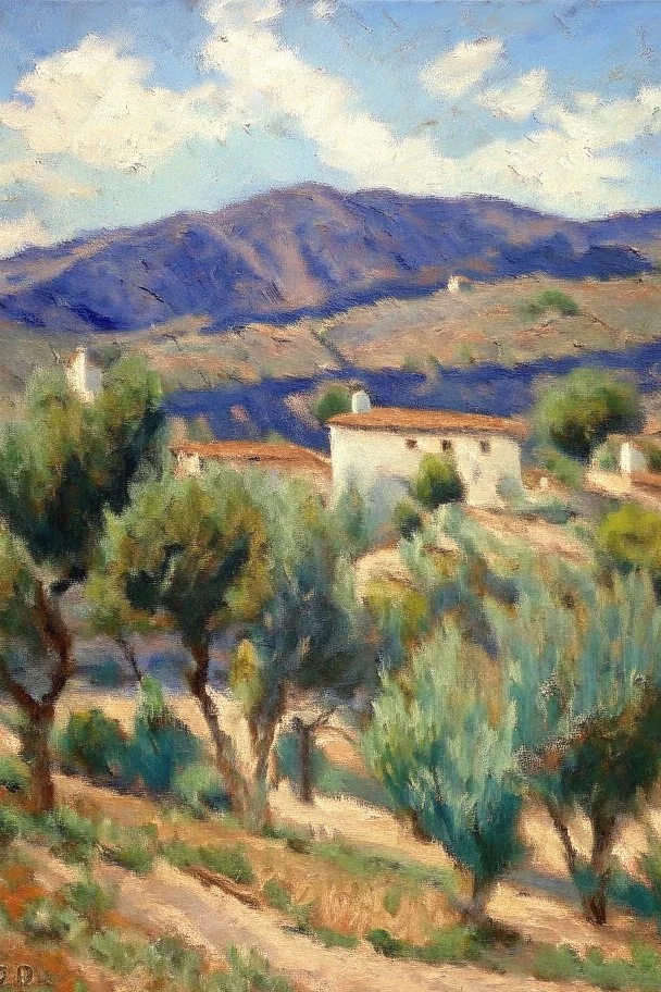 Spanish landscape oil painting, detailed Claude Monet, detailed