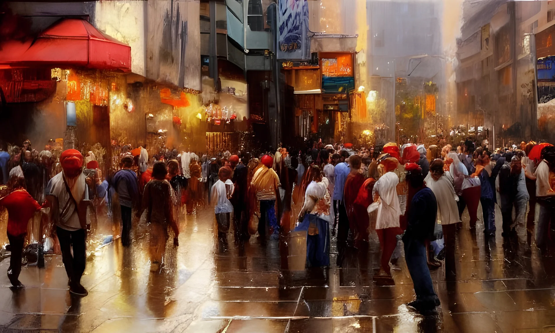 Brent Heighton, Giger, a large deep hole on the street, furry giant red spider climb out, crowded people run away, great composition, highly detailed, high quality