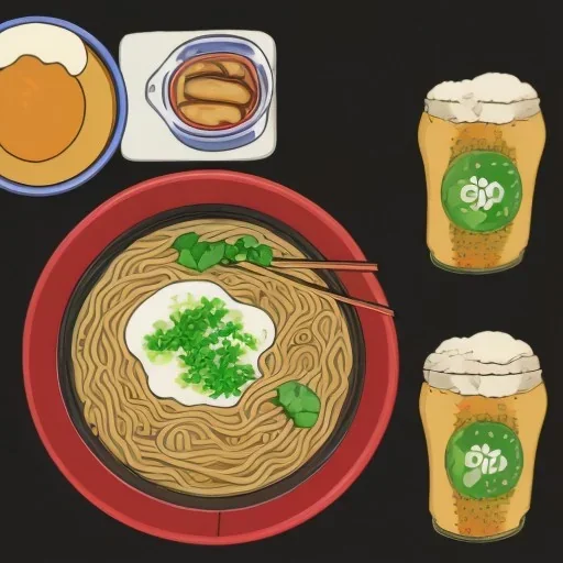 ramen with beer drink