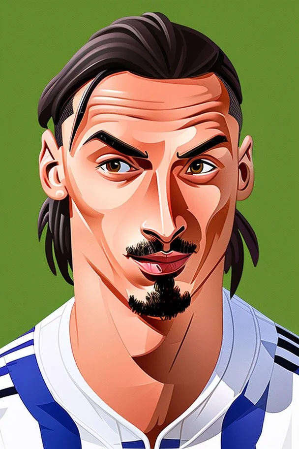 Zlatan Ibrahimovic Swedish soccer player cartoon 2d