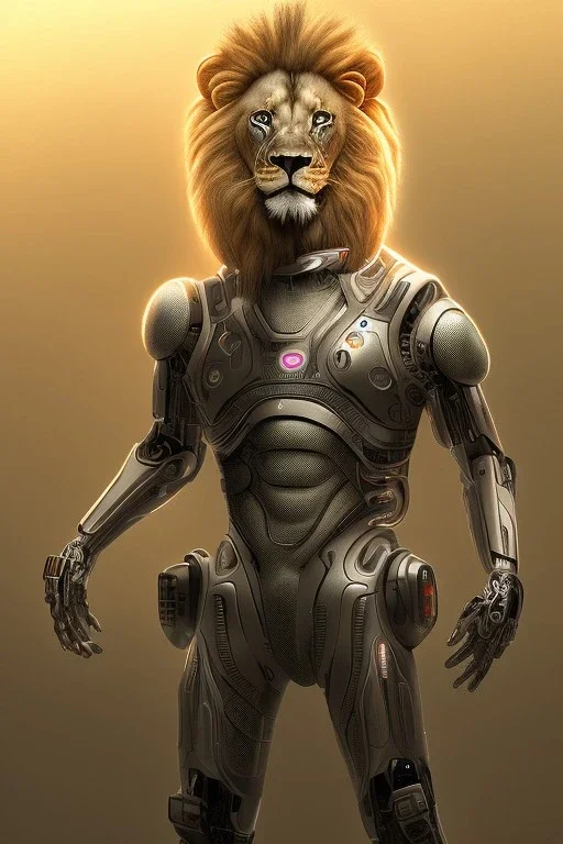 lion cyborg, matrix style, Tron