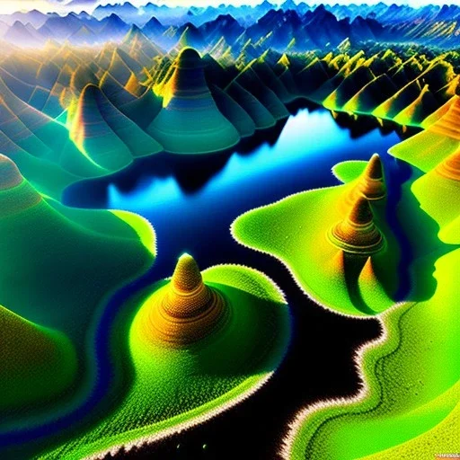 Wulingyuan Scenic Area, China,aerial view,extremely detailed digital painting, high resolution,8k, realistic, beautiful, volumetric lighting, mystical colors ,perfectly centered image, perfect composition, rim light, beautiful lighting,masterpiece, stunning scene, raytracing, anatomically correct, in the style Van Gogh and robert e howard and Ken Kelley and Ohrai Noriyoshi and Simon Bisley and tomzj1.