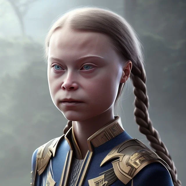  Greta Thunberg portrait octane render, Chaos Knights