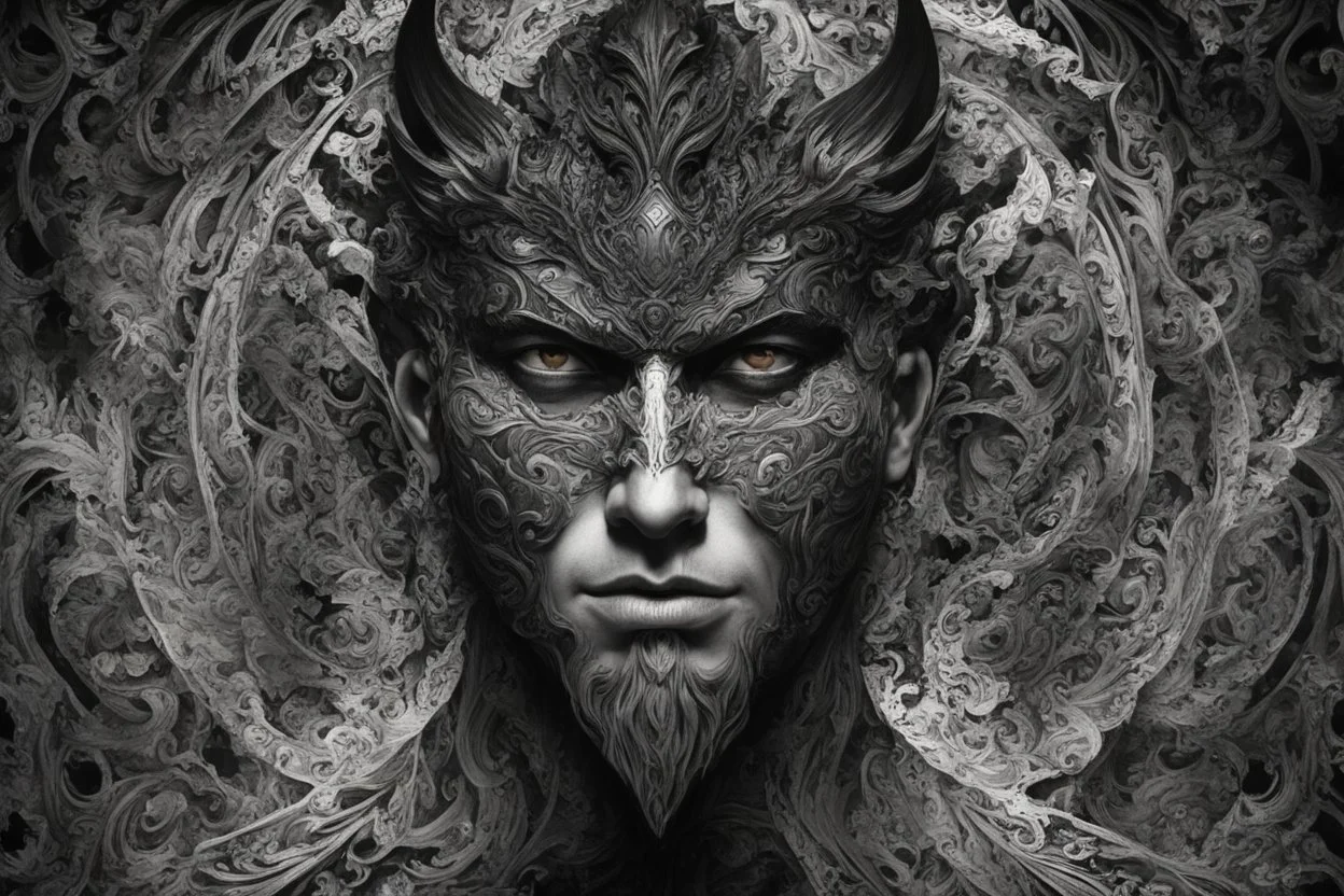 A mesmerizing and abstract portrait of Hades, the god of the underworld, using dark tones and intricate patterns to capture the enigmatic essence of the underworld's ruler, (mesmerizing and abstract portrait:1.4), (Hades, god of the underworld:1.5), (dark tones and intricate patterns:1.3), (expressive and enigmatic ambiance:1.2), inspired by abstract interpretations of classical mythology and the mysteries of the underworld, trending on ArtStation, Intricate, Sharp focus, atmospheric lighting