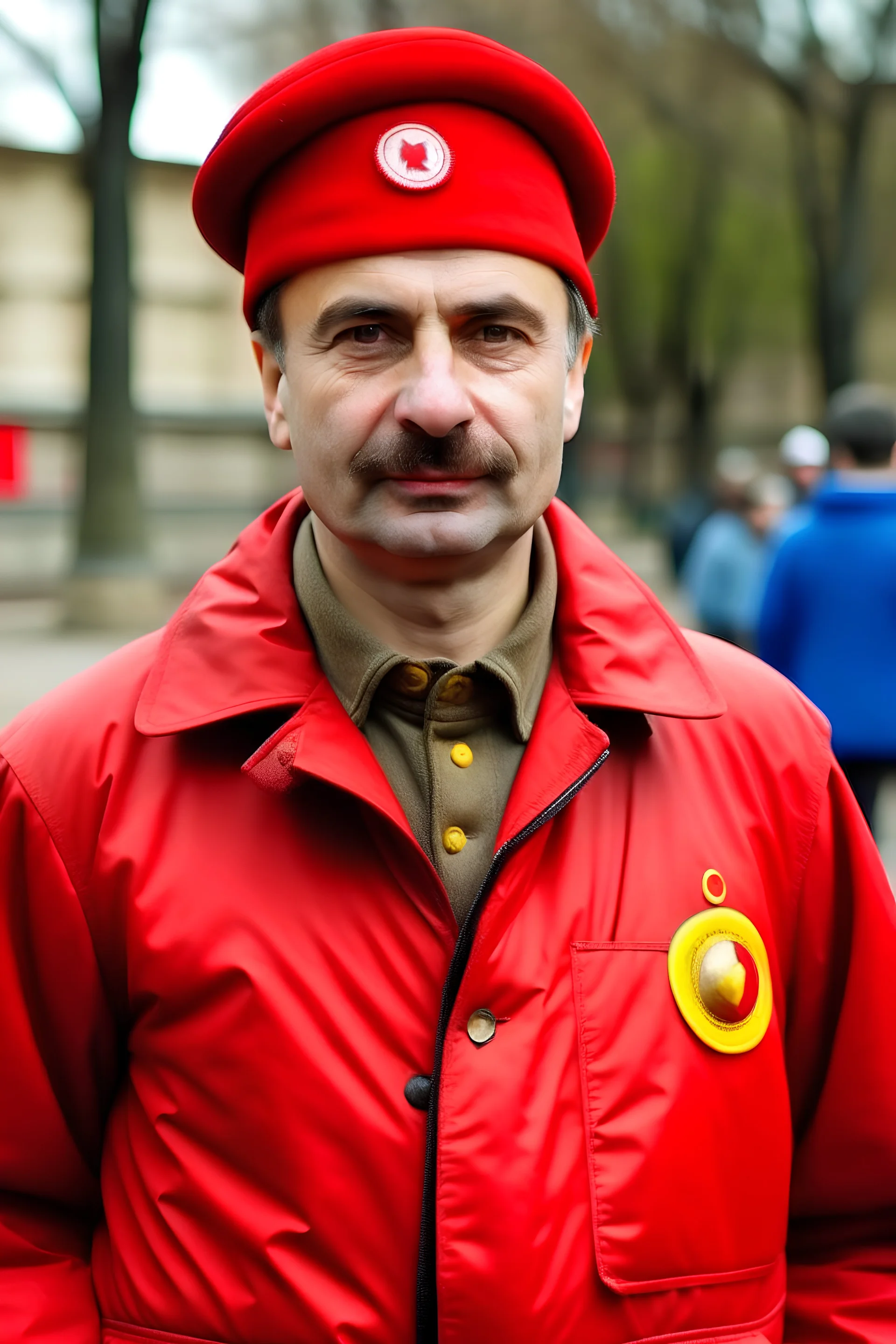 “Ștefan Bucovineanul-Voloseniuc” dressed as a Romanian communist from 1980s