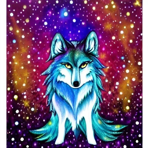 A magical sparkle wolf