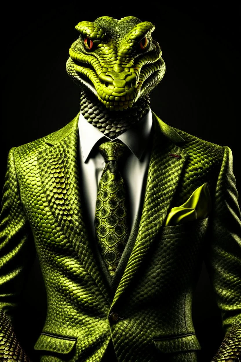 Mythical serpent dressed in a suit