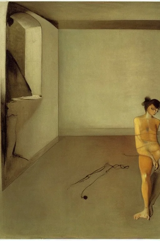 a chimera in a liminal room depicted by balthus