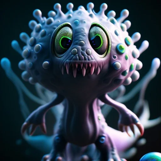 Cute fluid ink creature, big black eyes, unreal engine 5, 8k resolution, photorealistic, ultra detailed, by greg rutowski