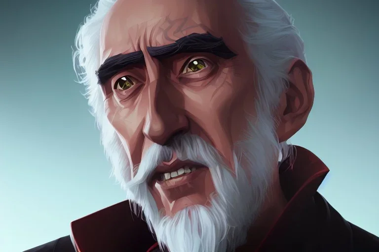 Portrait of Christopher Lee by Jake Bartok