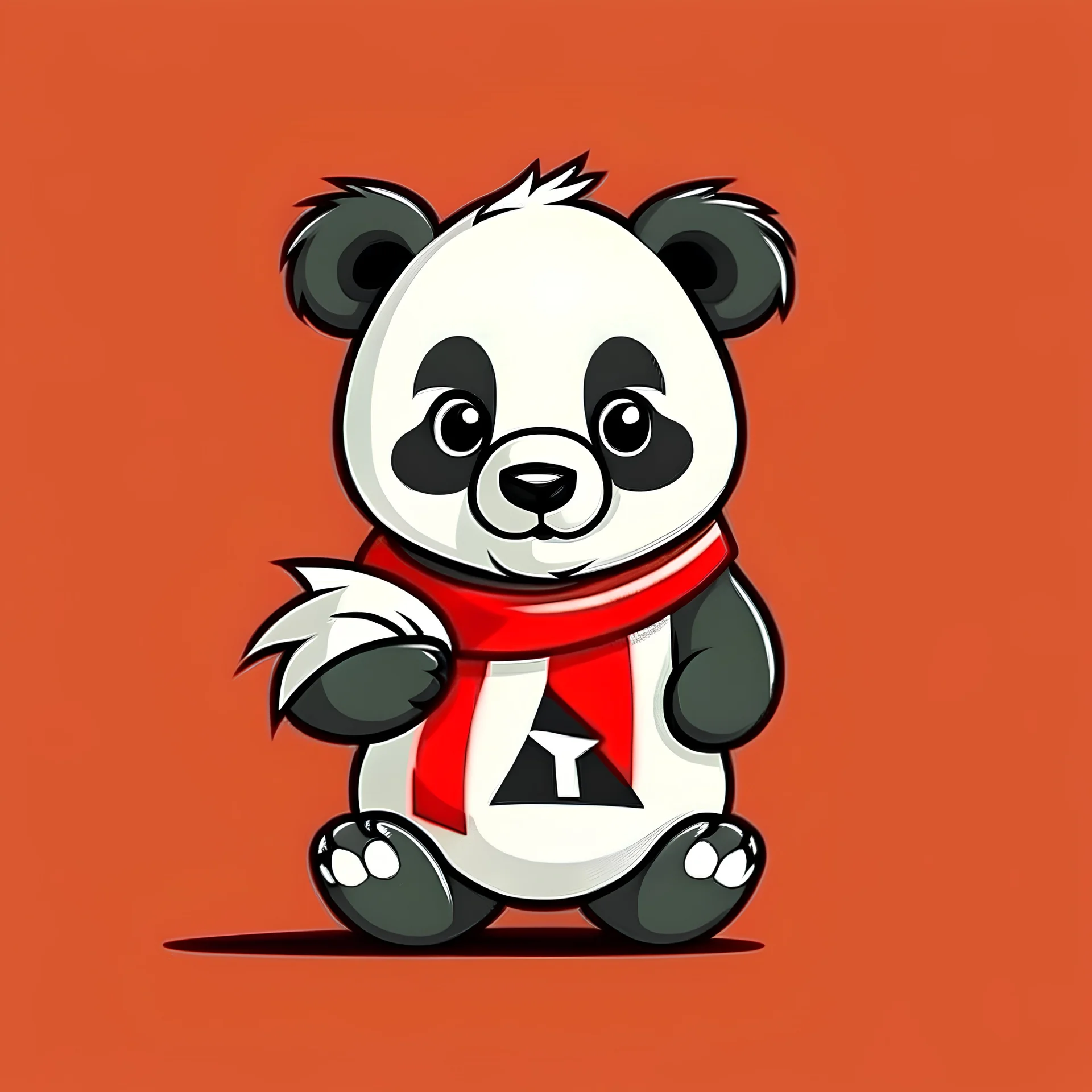 a panda is holding jordan flag