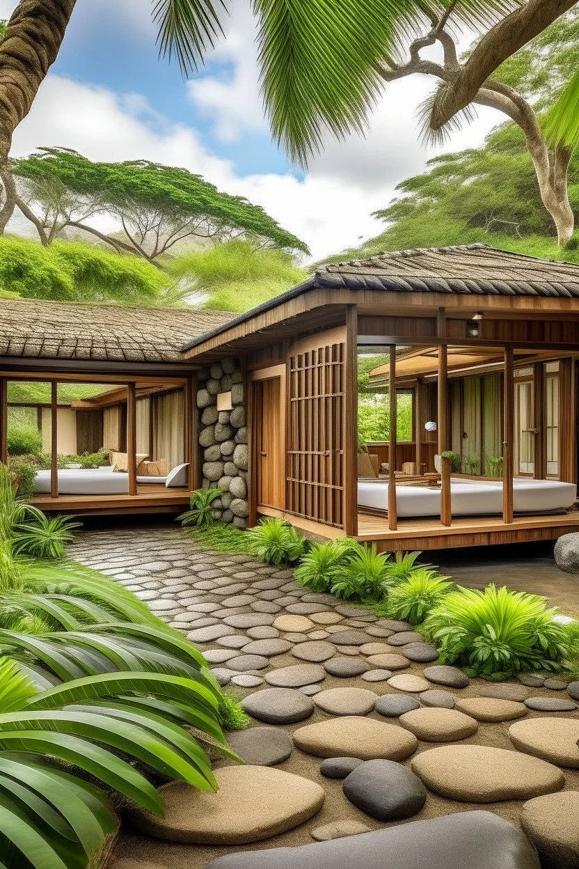 luxury eco resort hawaii outside view bungalow