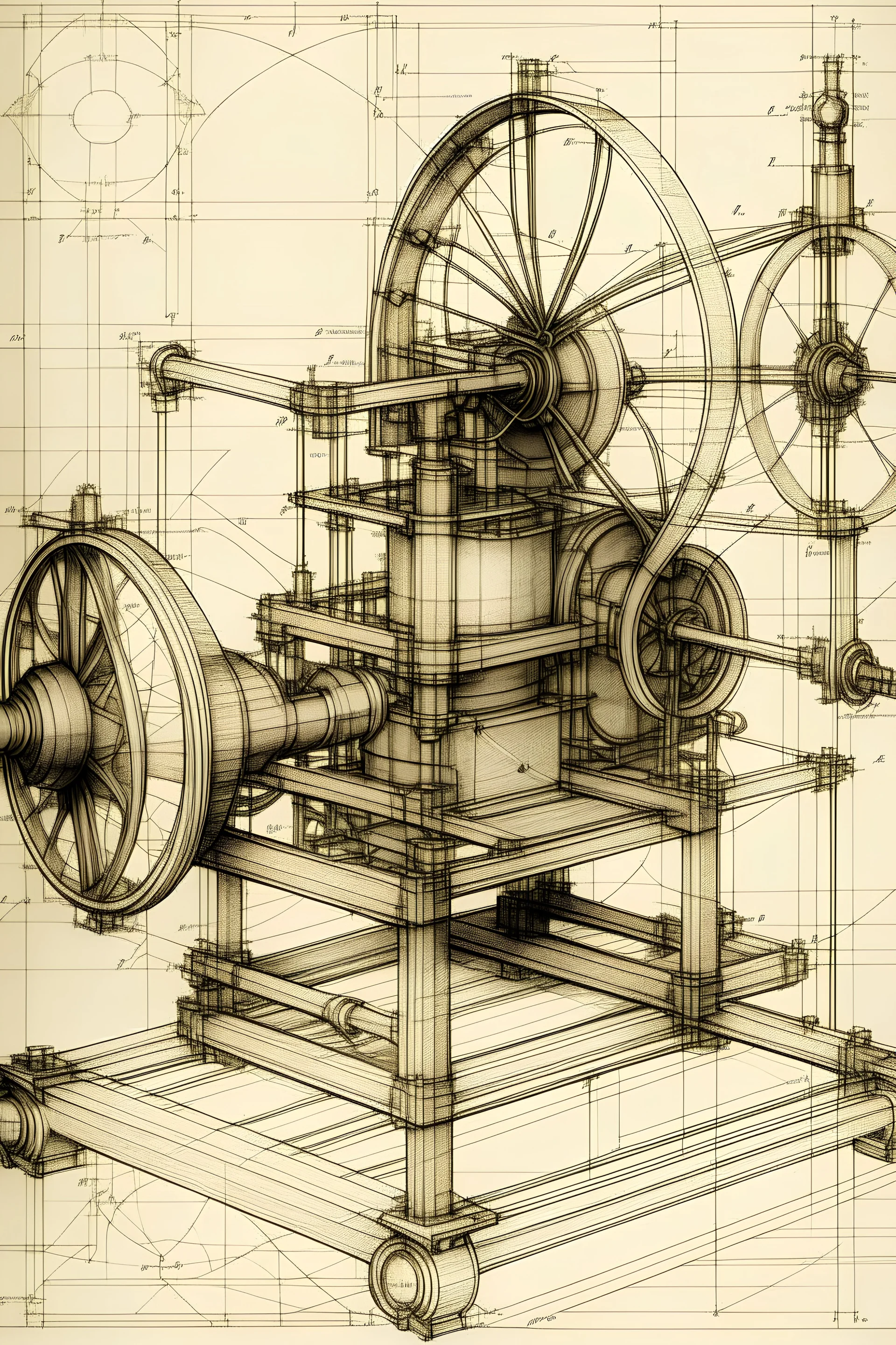Dibujo de maquinaria Da Vinci