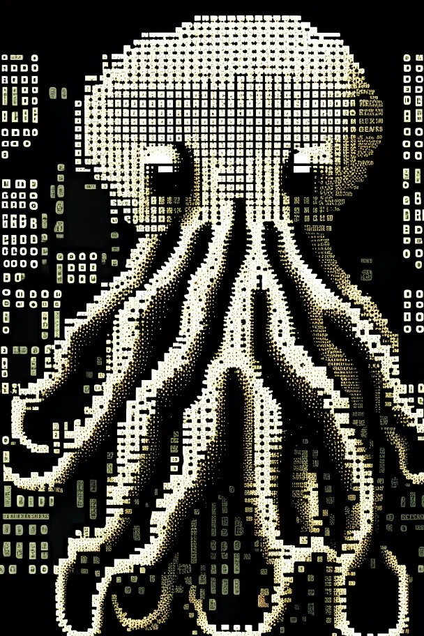 A Retro-Style ASCII Art Of An Octopus