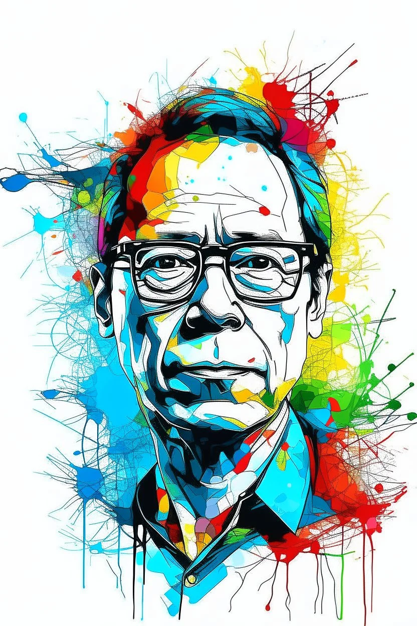 colorfull splash portrait of Gustavo Petro illustration