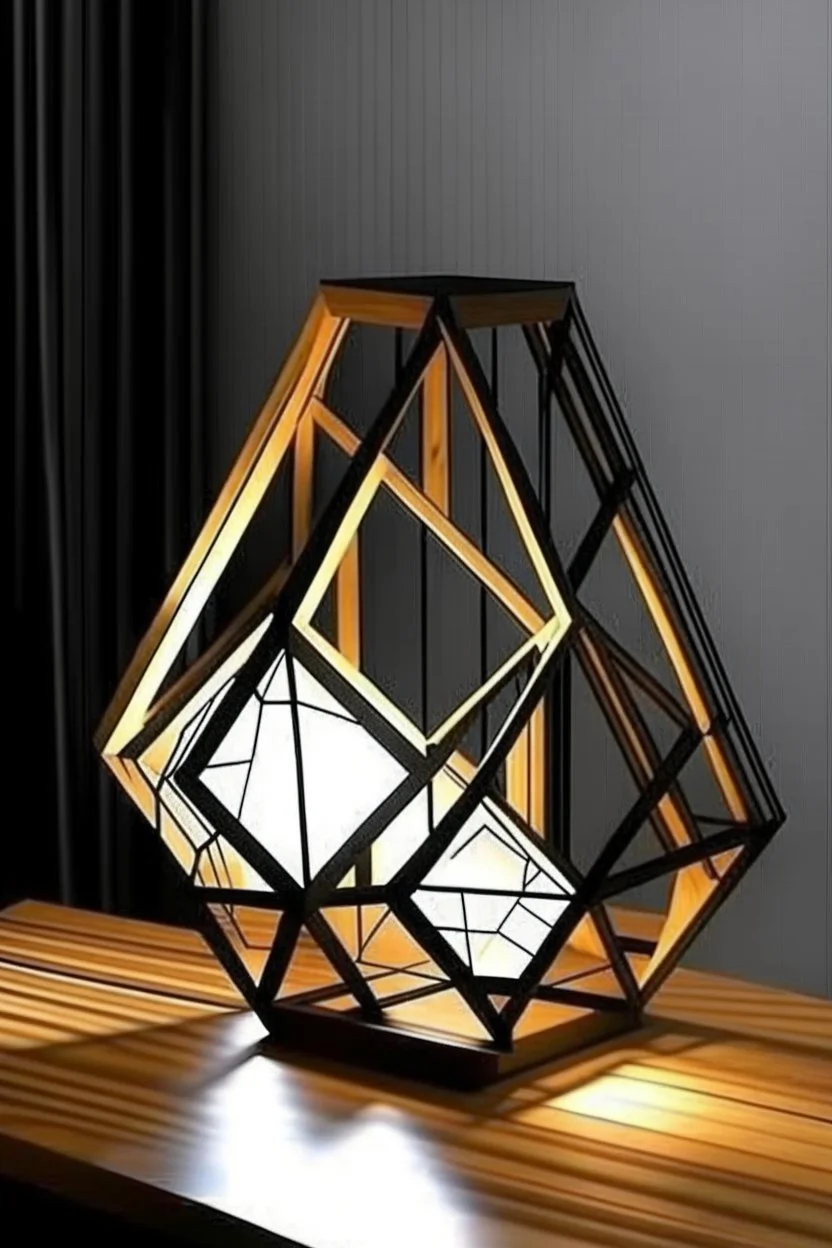 gaming table lamp inspired by buliding architecture modern stlye. geometric form