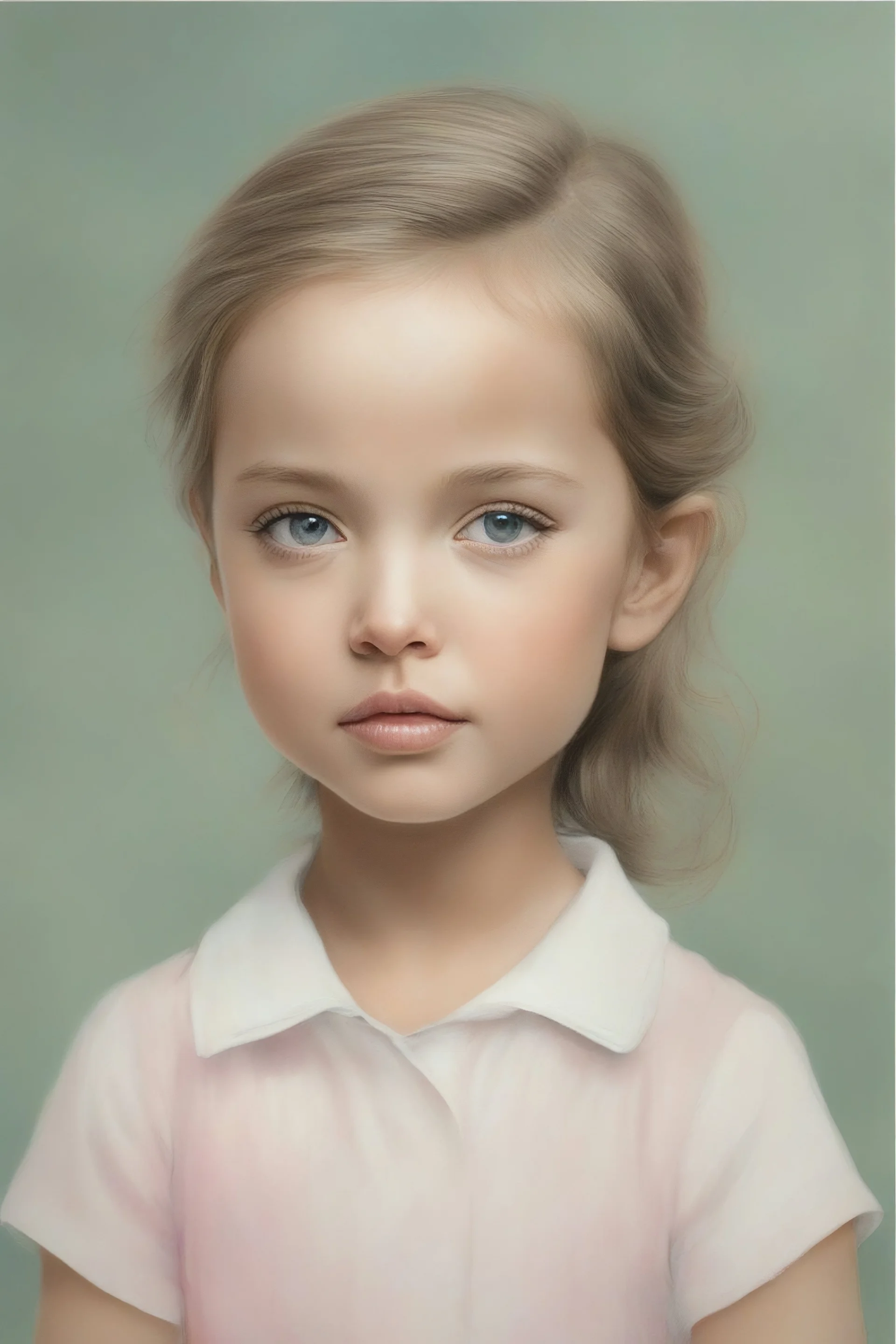Illustration of Angelina Jolie as a toddler,,at.the zoo,, style of Marcel Marlier, pastel colors