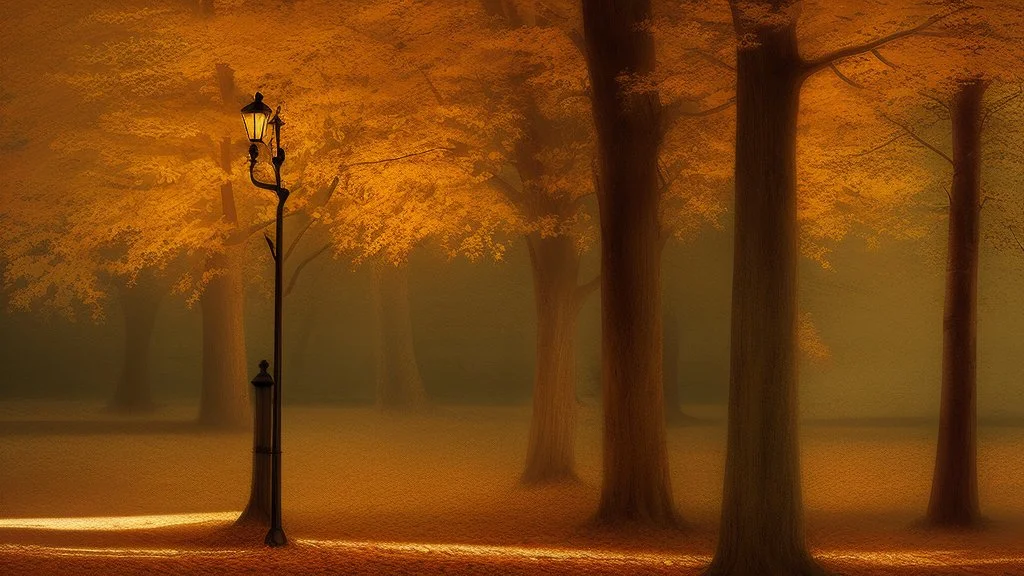 fall tree wonder Street light by Andrea del sarto