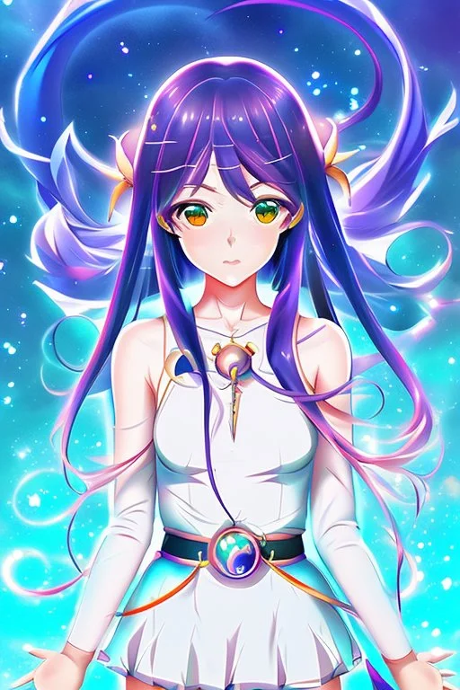 Modern stunning pfp of anime girl of pisces zodiac sign