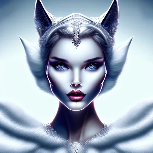 White catwoman,lije turkish van dat, goddess, trippy, eyes different colored