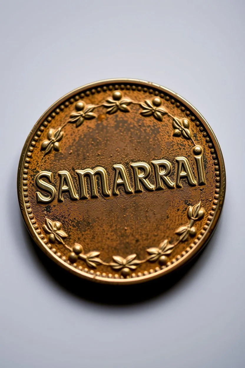 view of the word , Samarrrai , on a coin