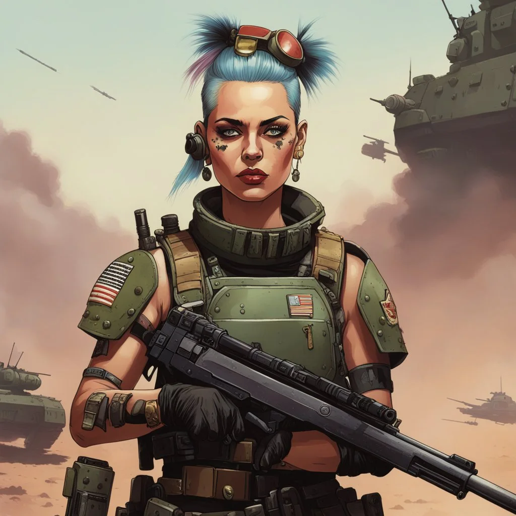 tank girl in Astra Militarum special armor