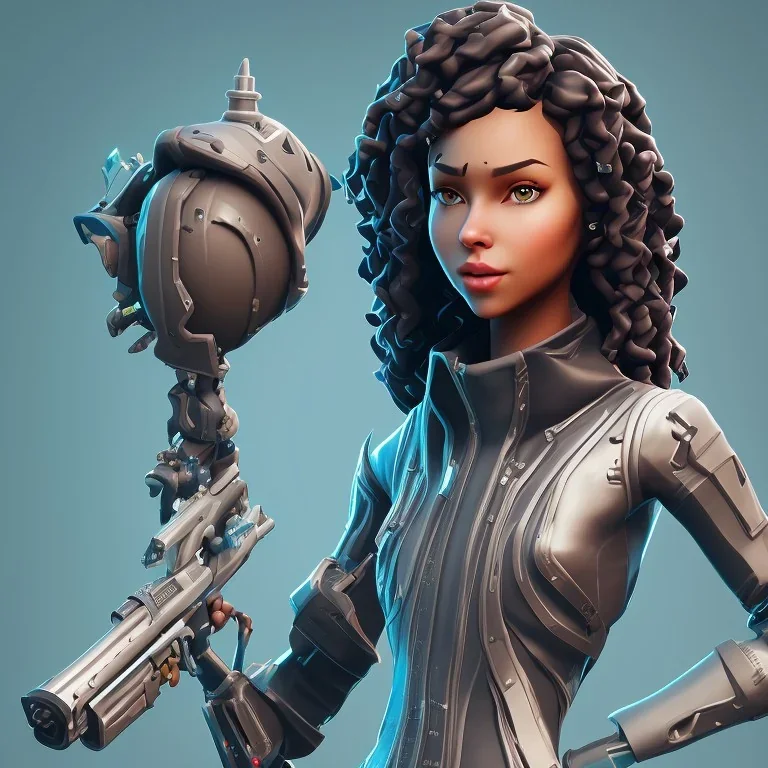 a skin fortnite of flora cherry black girl curly hair gray eyes