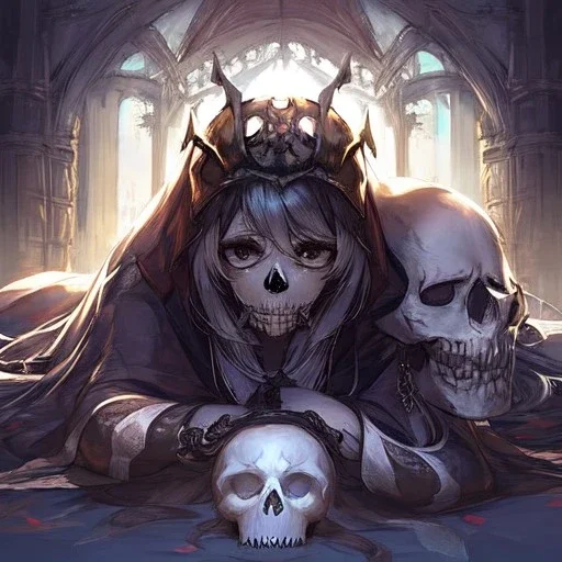 Skull's Queen, leaning pose,