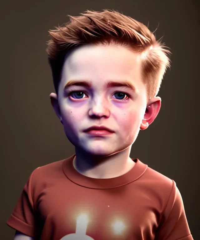 Robert pattinson toddler, full body, soft skin, dramatic lighting, hyper realistic